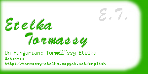 etelka tormassy business card